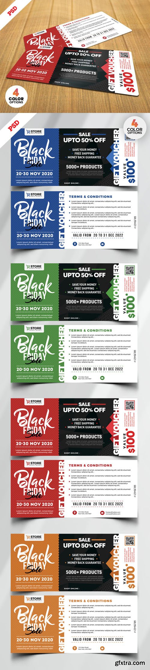 Black Friday Sale Voucher Design PSD Templates