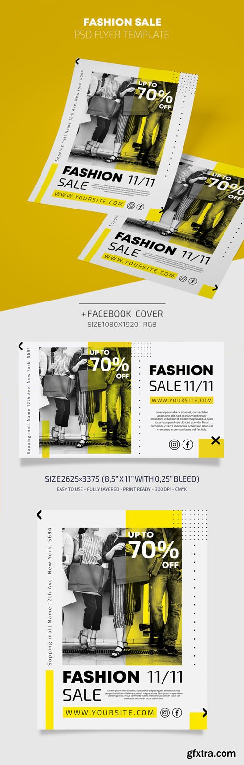 Fashion Sale PSD Flyer Template