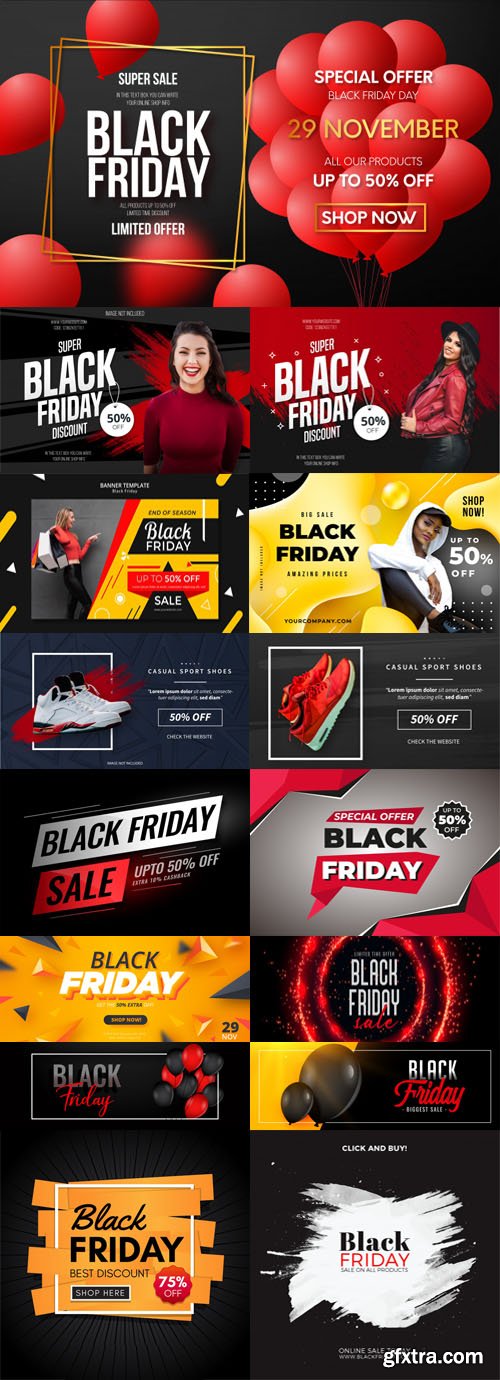 Black Friday 2019 Banners Vector Colletion Vol.1