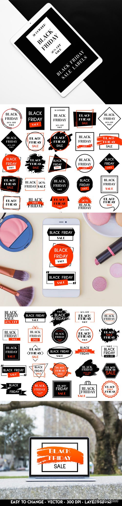 50 Black Friday Sale Labels Collection [Ai/PSD]