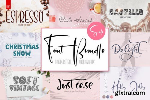 CM - Font Bundle Handwritten Calligraphic 4339673