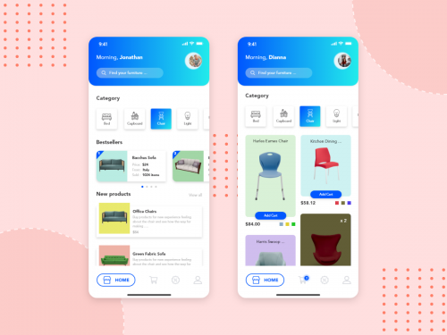 2 Options of Product list for Furniture app - 2-options-of-product-list-for-furniture-app