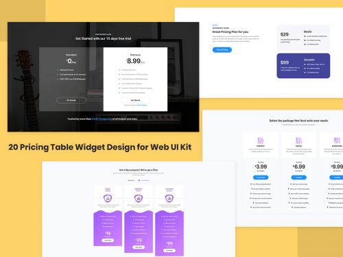 20 Pricing Table Widget Design for Web-UI Kit - 20-pricing-table-widget-design-for-web-ui-kit