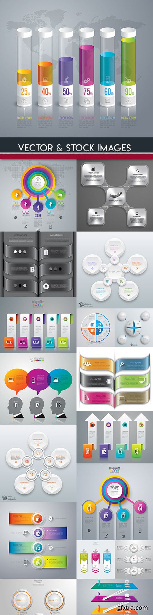 Business infographics options elements collection 111