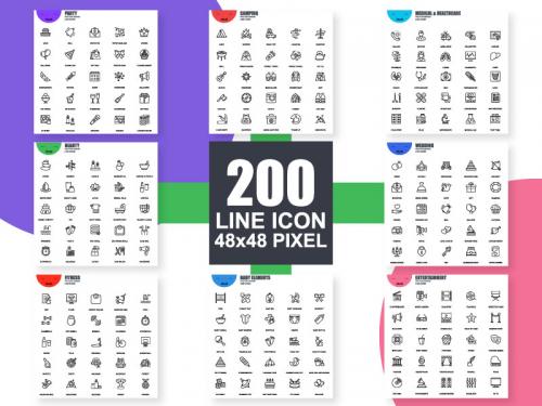 200 Set of vector line icons - 200-set-of-vector-line-icons