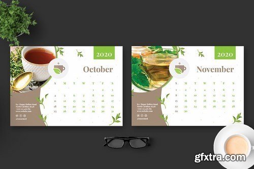 2020 Tea Herbal Green Calendar Pro