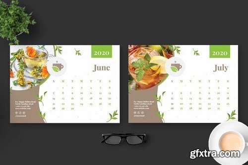 2020 Tea Herbal Green Calendar Pro