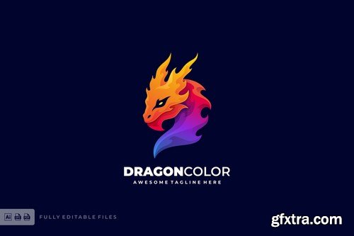 Dragon Color Gradient Logo template