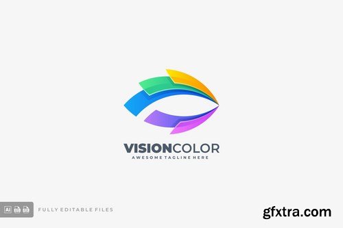 Vision Eye Color Gradient Logo template