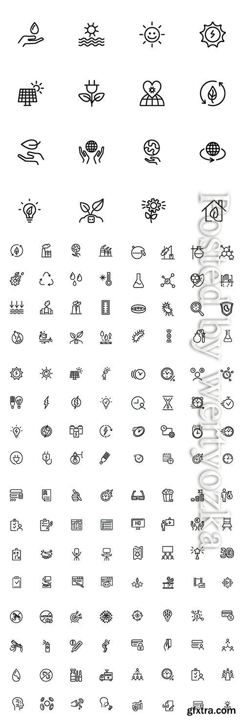 Vector line icon set