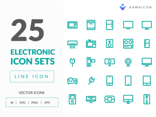 25 Electronic Line Icon Set - 25-electronic-line-icon-set