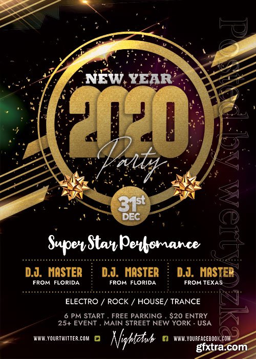 2020 New Year Party - Premium flyer psd template