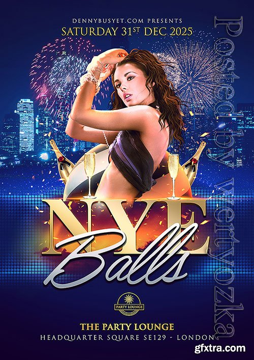 NYE Balls - Premium flyer psd template