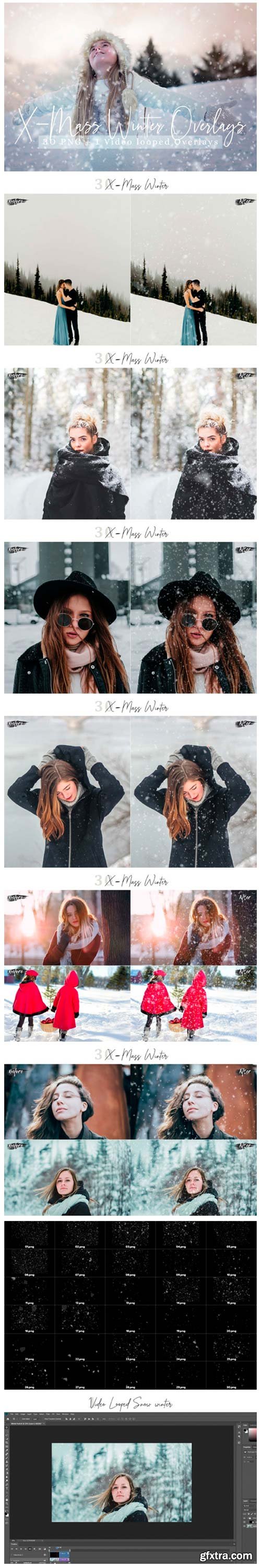 31 X-mass Winter Overlays + Video Looped 2138186