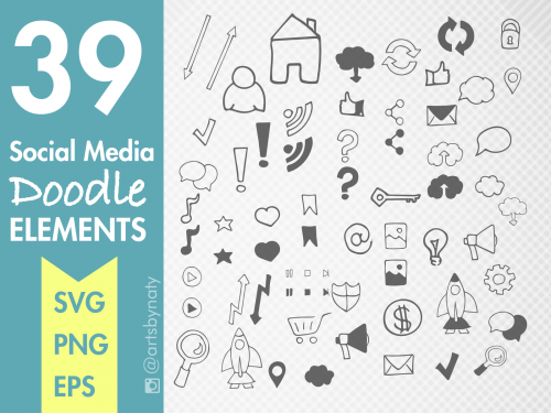 39 Social Media Doodle Elements - 39-social-media-doodle-elements