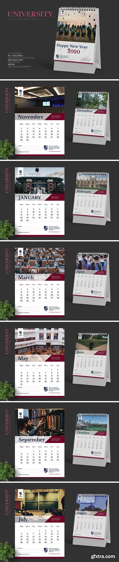 2020 University Calendar Pro