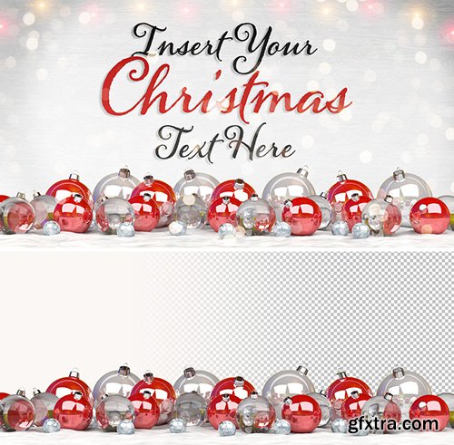 Christmas Card Mockup with Ornaments 302280216