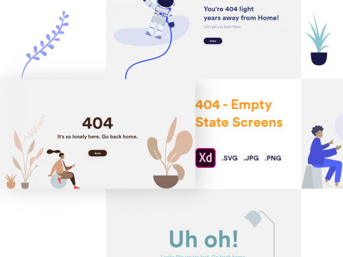 404 - Not Found Empty State Screens for Web - 404-not-found-empty-state-screens-for-web