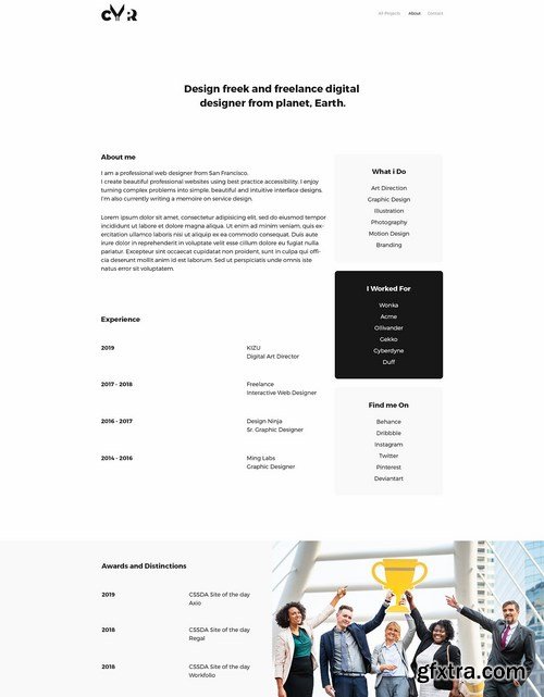 Cypr - Personal Portfolio PSD Template