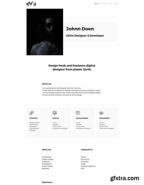 Cypr - Personal Portfolio PSD Template