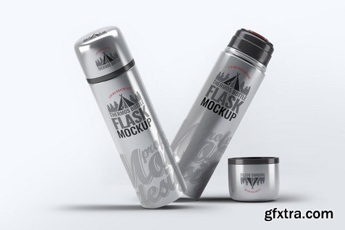 Steel Thermos Bottle Mock-Up