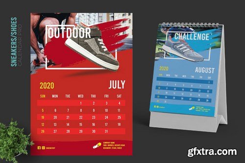 2020 Colorful Sneakers Sport Shoes Calendar Pro