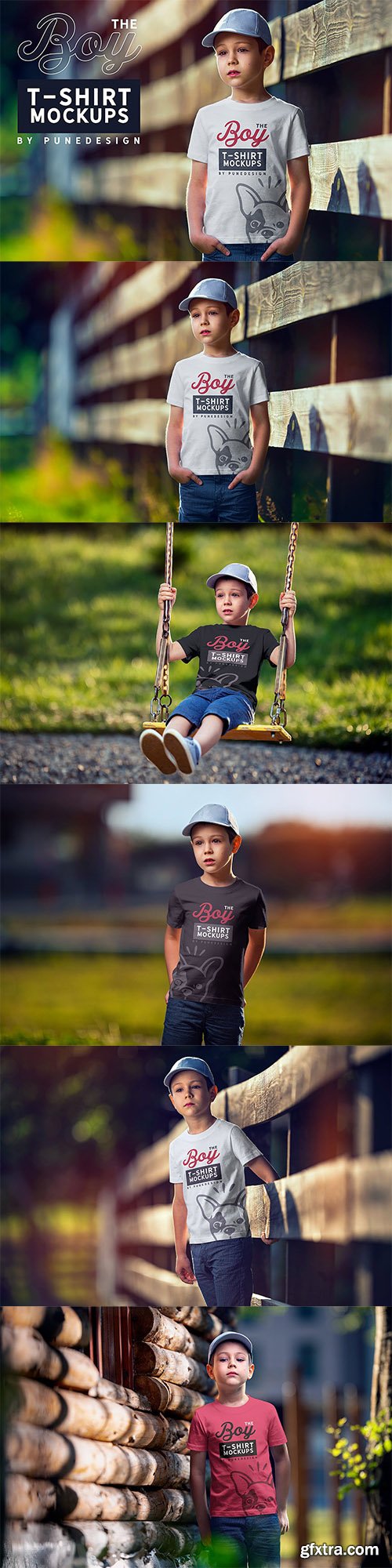 Boy T-Shirt Mock-Up Set