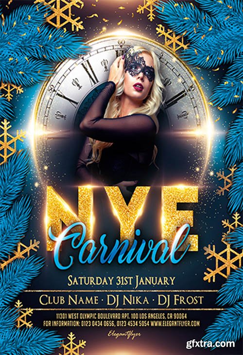 Carnival New Year Night V2611 2019 Premium PSD Flyer Template