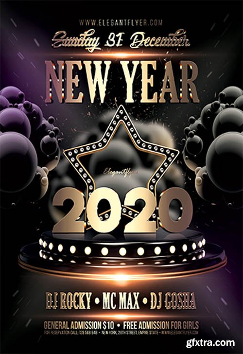 Dark New Year Party V2711 2019 Premium PSD Flyer Template