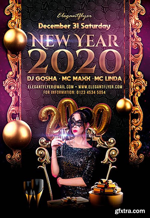 New Year 2020 V2611 Premium PSD Flyer Template