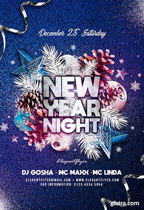 New Year Night V2611 2019 Premium PSD Flyer Template