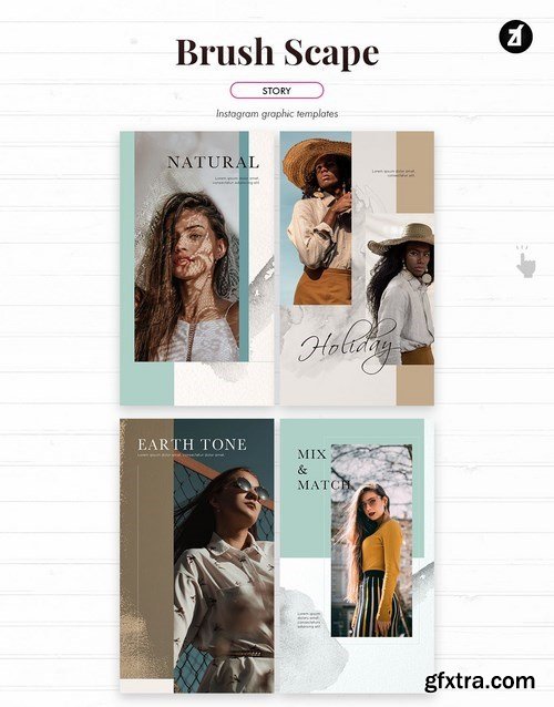 Brush scape social media graphic templates