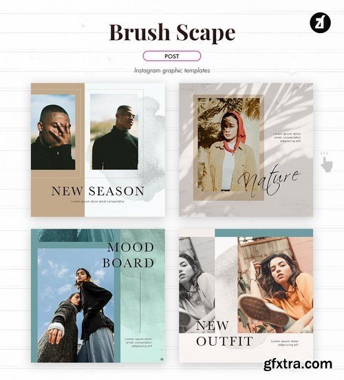 Brush scape social media graphic templates