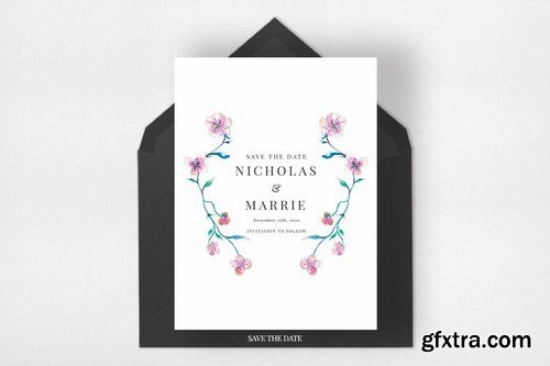 Watercolor Floral Wedding Suite