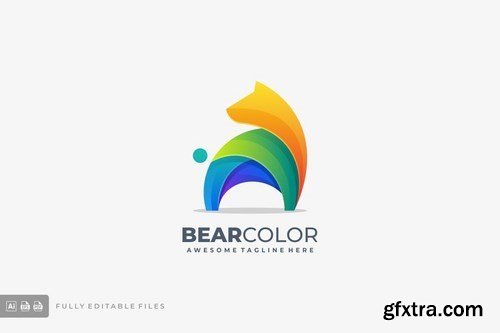 Bear Colorful Logo Template