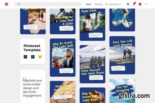 Pinterest Templates Hiking Adventure Brush Style