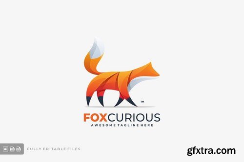 Abstract Fox Color Logo Template