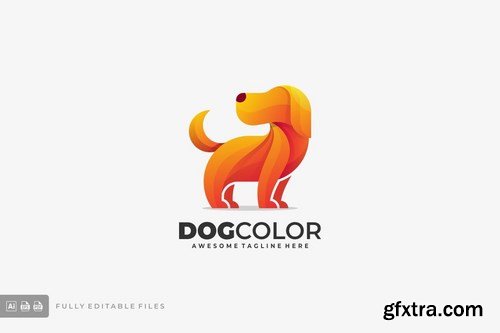 Cute Dog Colorful Logo Template