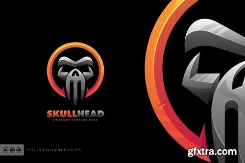 Skull Head Bold Logo Template