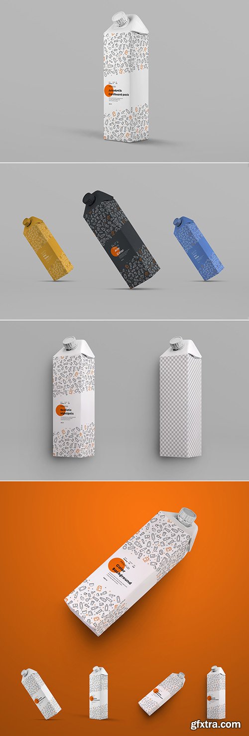 4 Square Drink Carton Mockups 305759271