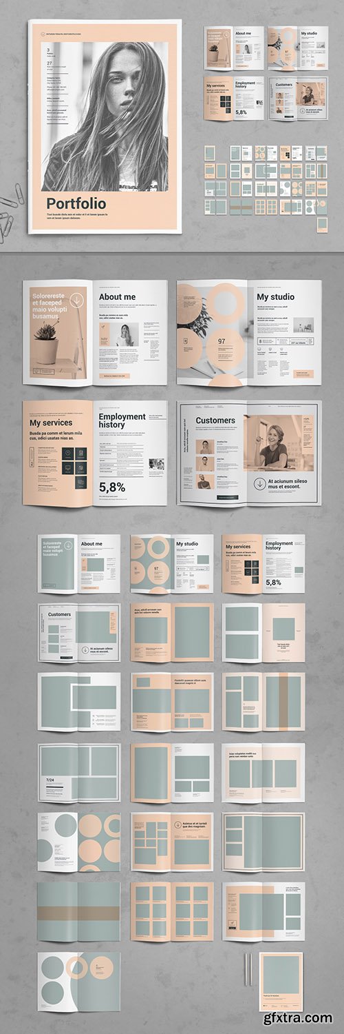 Peach and Gray Portfolio Layout 306020685