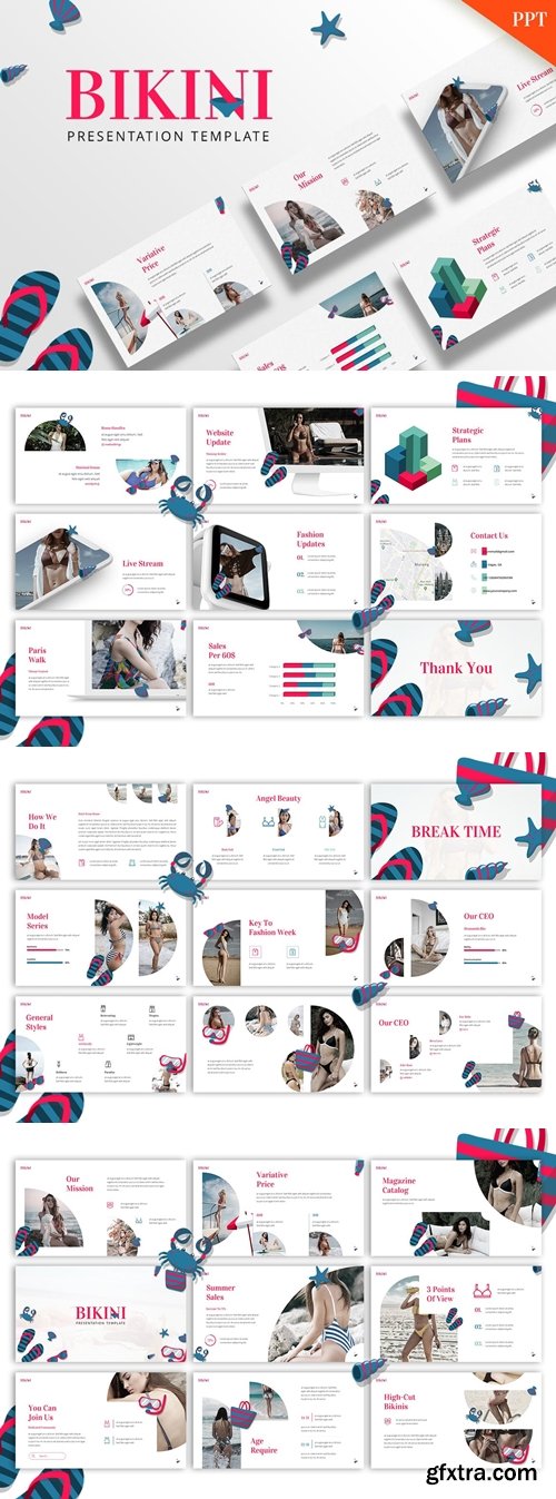 Bikini - Model Powerpoint, Keynote and Google Slides Templates