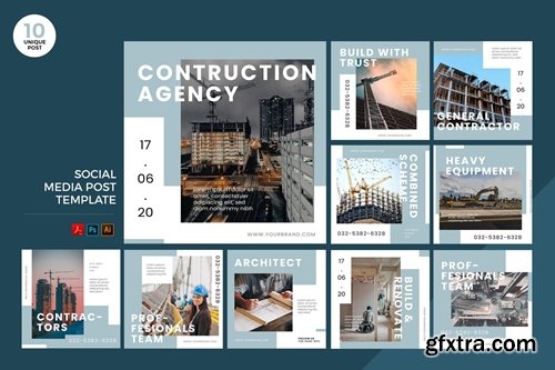 Building Architecture Social Media Kit PSD & AI