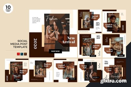 Fashion Lifestyle Social Media Kit PSD & AI