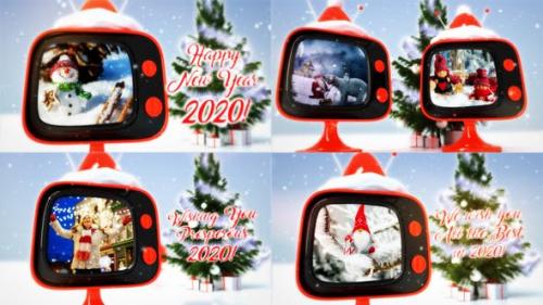 Videohive - Christmas retro TV