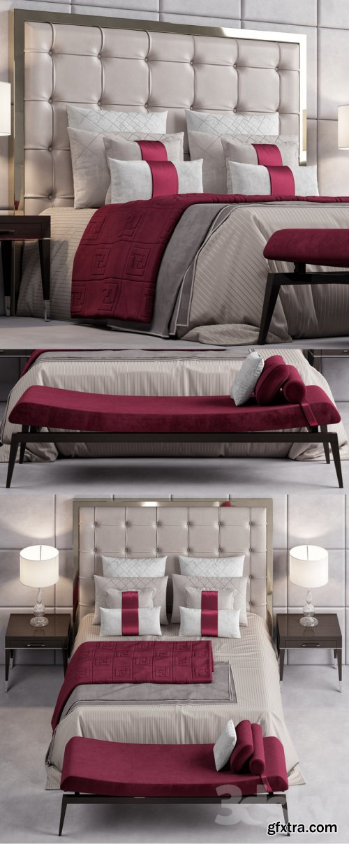 Bed FENDI CASA SAVILE 3D model