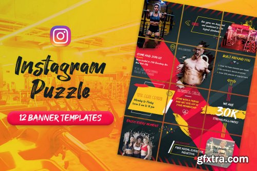 Fitness and Gym - Instagram Puzzle Banners