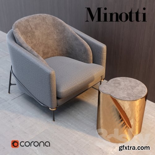  Armchair Minotti Fil Noir 3D model