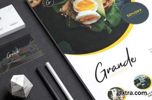 GRANDE Restaurant Flyer & Business Card