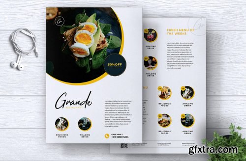 GRANDE Restaurant Flyer & Business Card